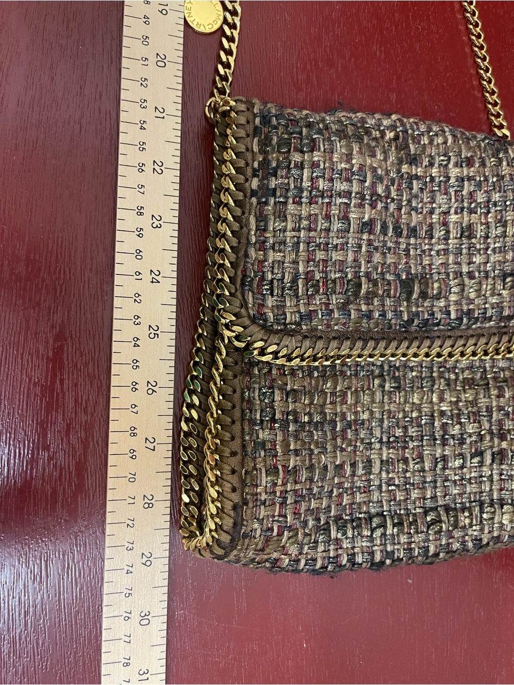 Stella McCartney Falabella Woven Tweed Crossbody Bag - Gold Hardware - Picture 9 of 11